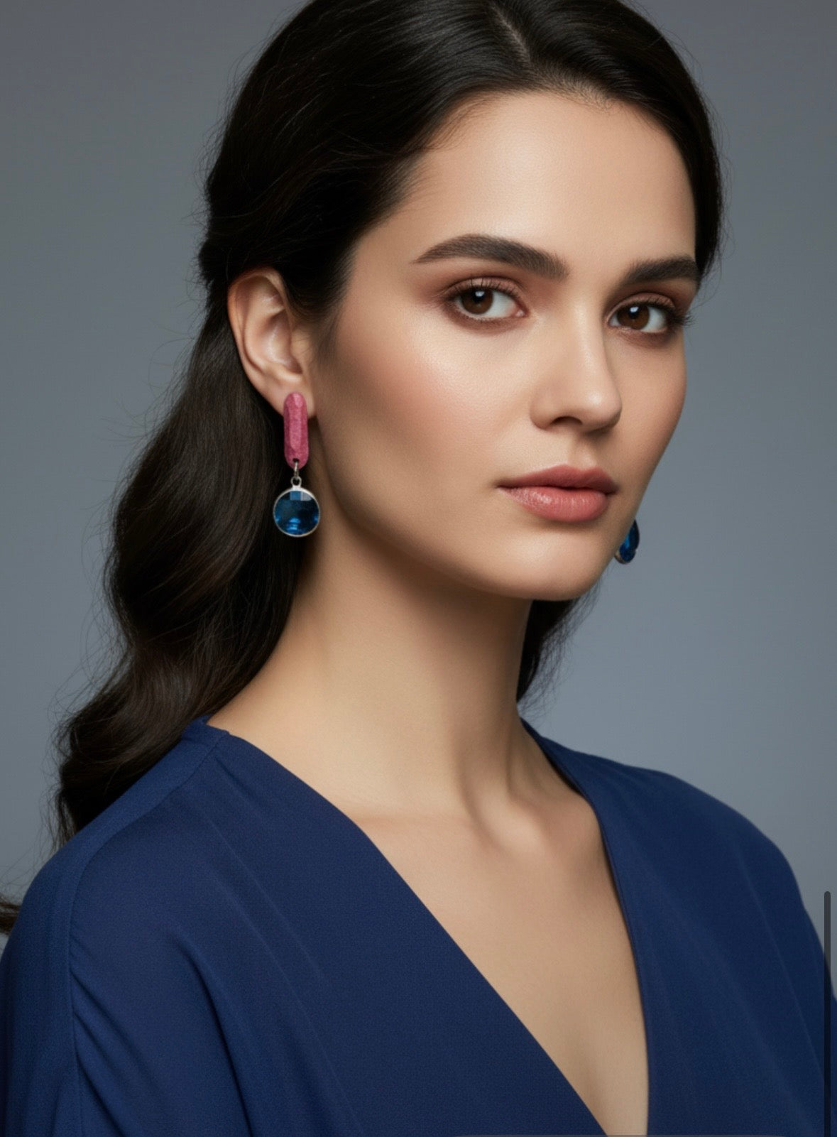 Pendientes Cristal Frambuesa