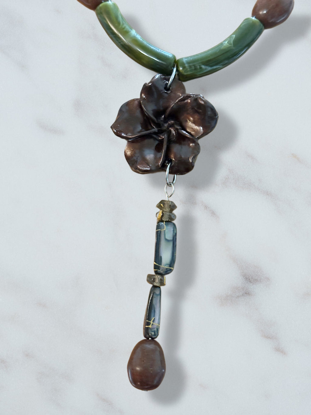 Collar Flor Porcelana