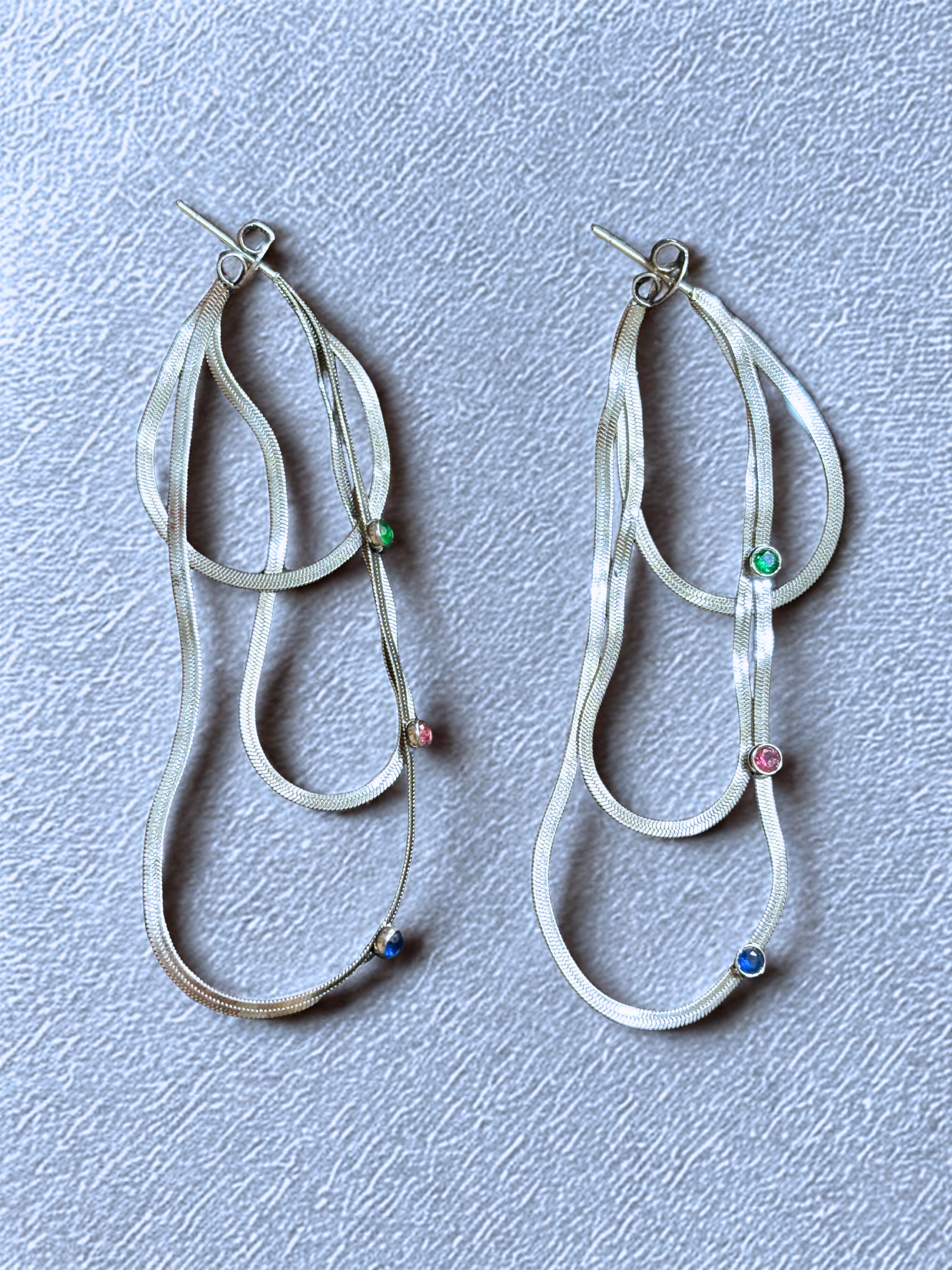 Pendiente Serpiente de color