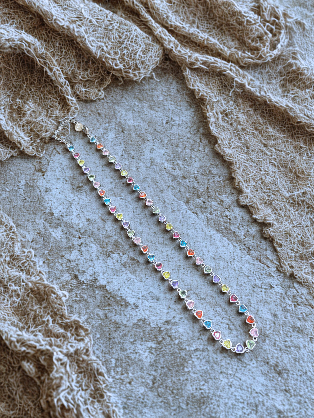 Collar Corazones Moissanitas