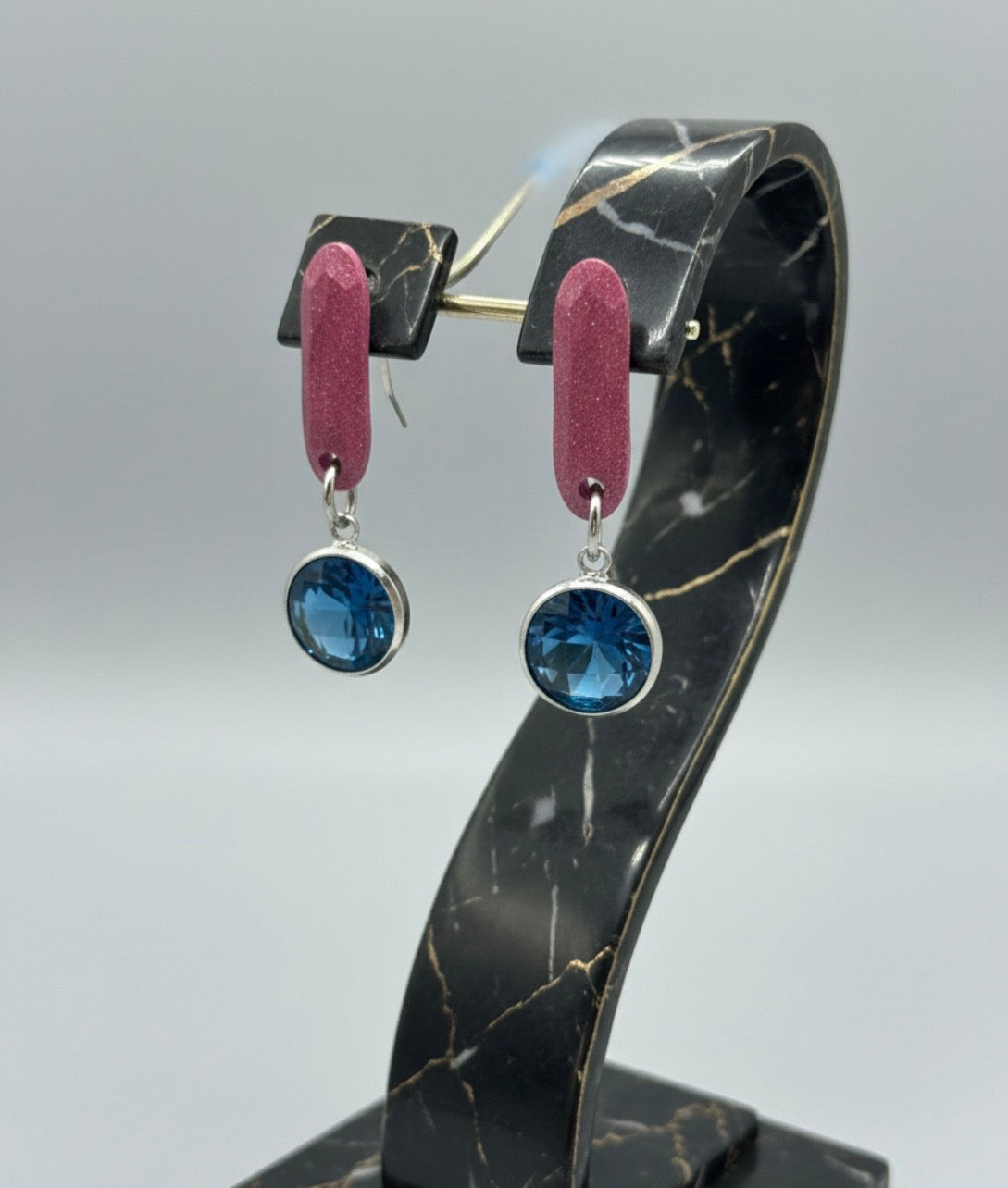 Pendientes Cristal Frambuesa