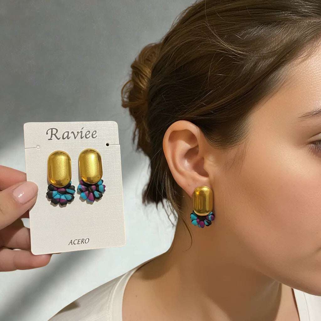 Pendiente Flor oscura