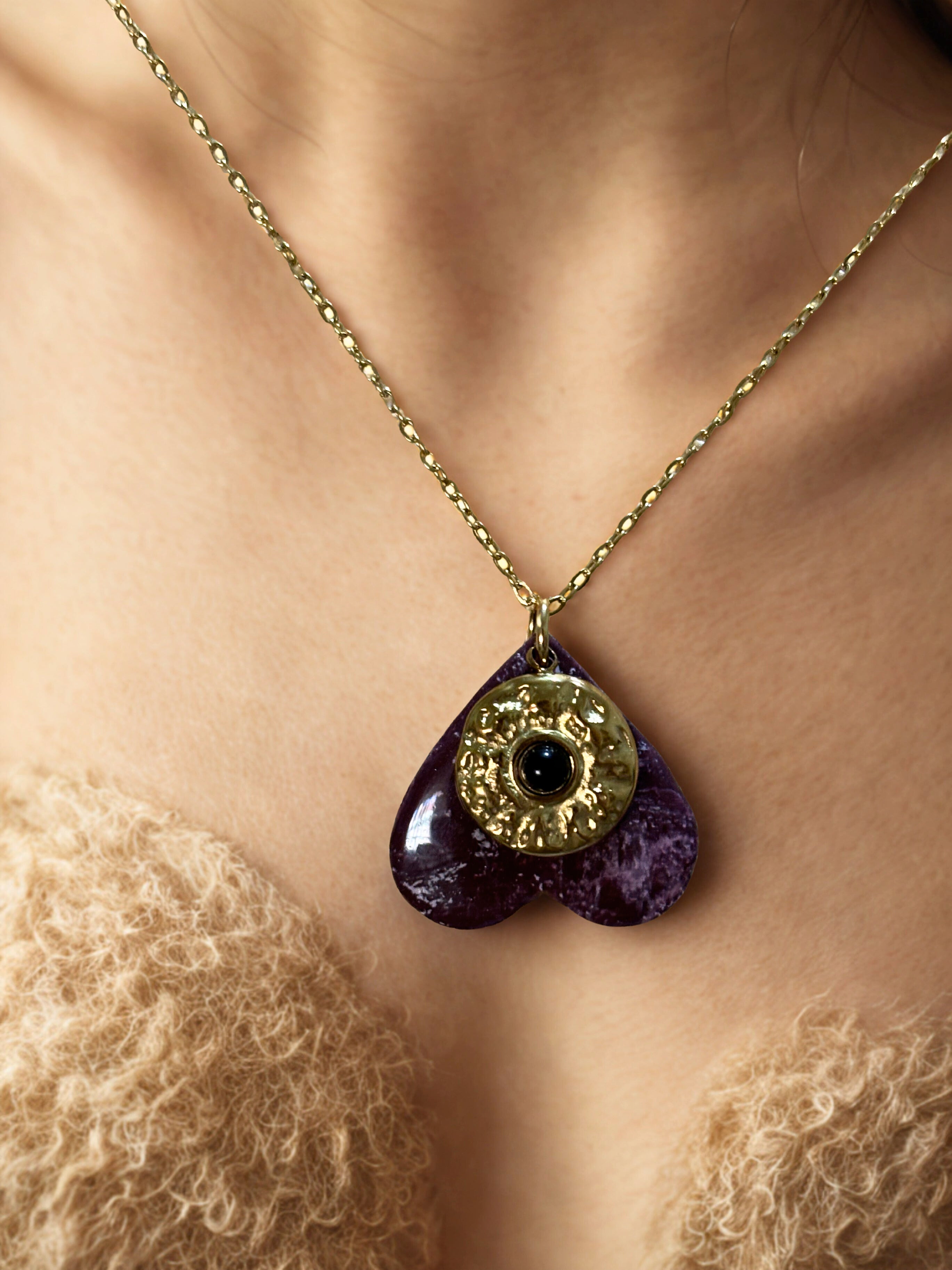 Collar Corazón Marmolado