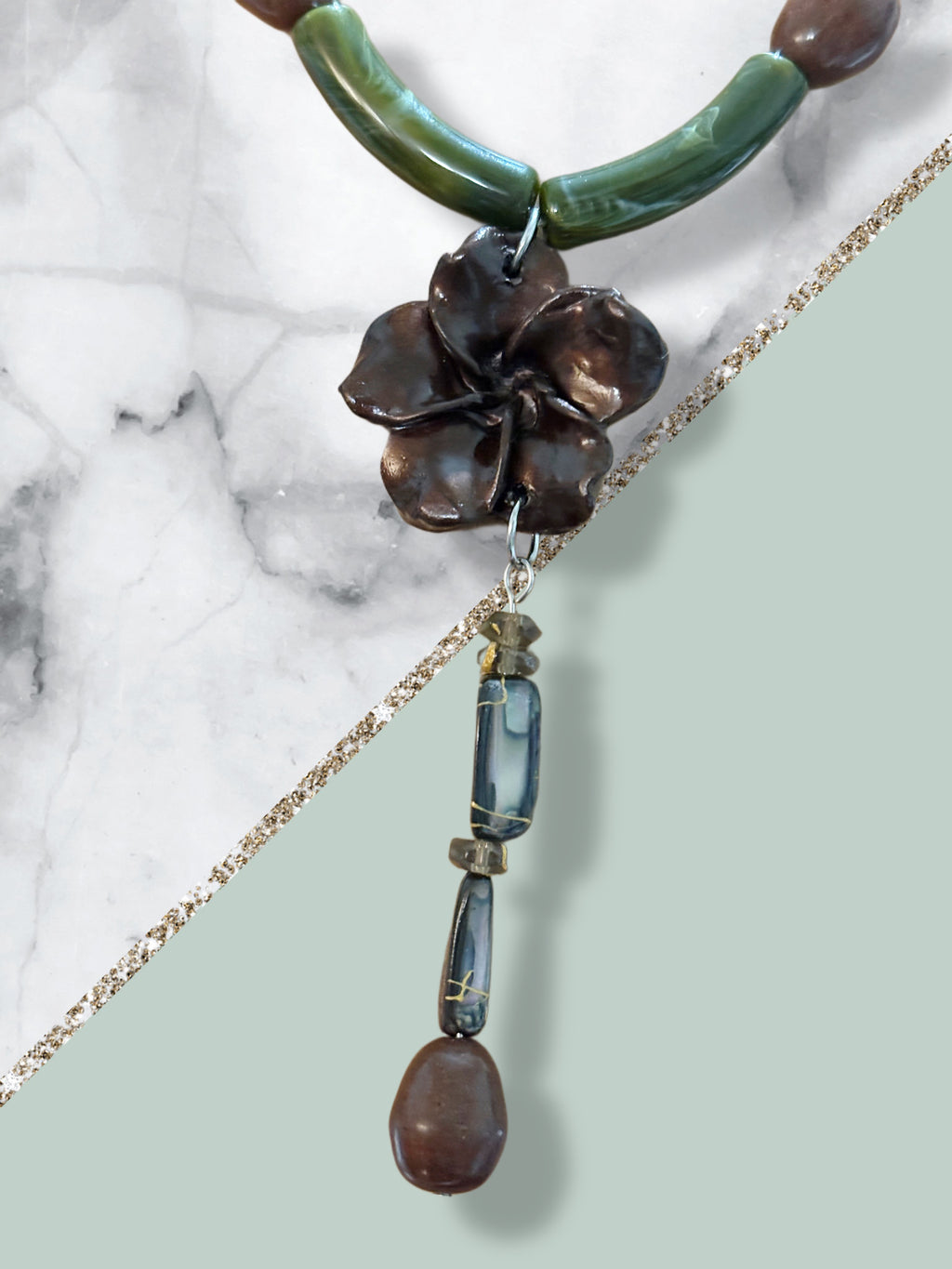 Collar Flor Porcelana