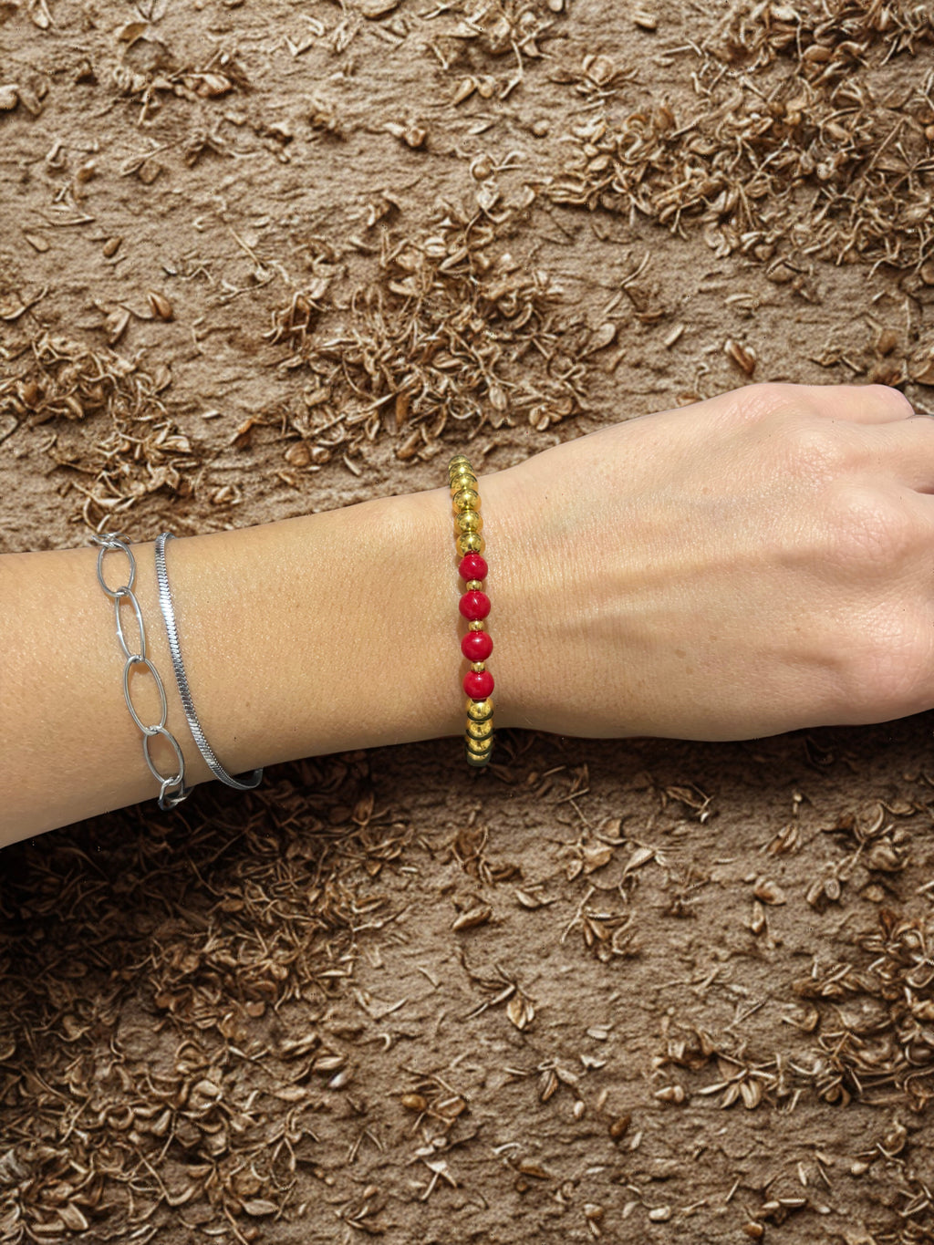 Pulsera Agata Rojo