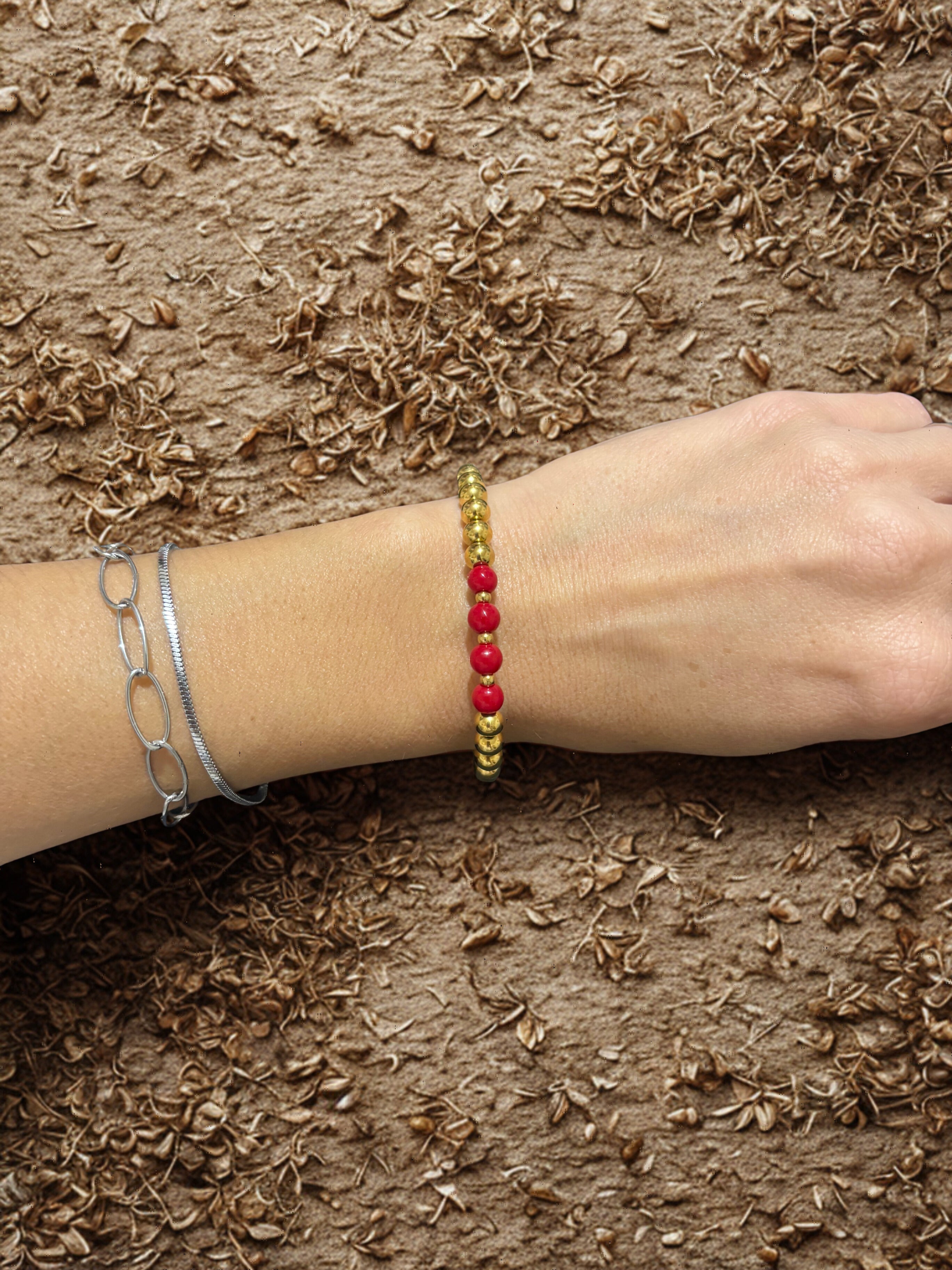 Pulsera Agata Rojo