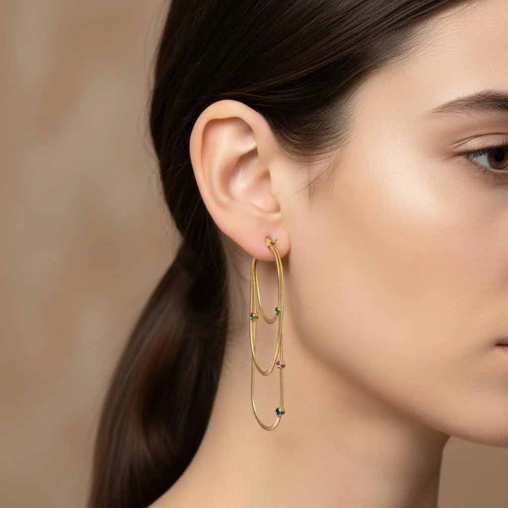 Pendiente Serpiente de color