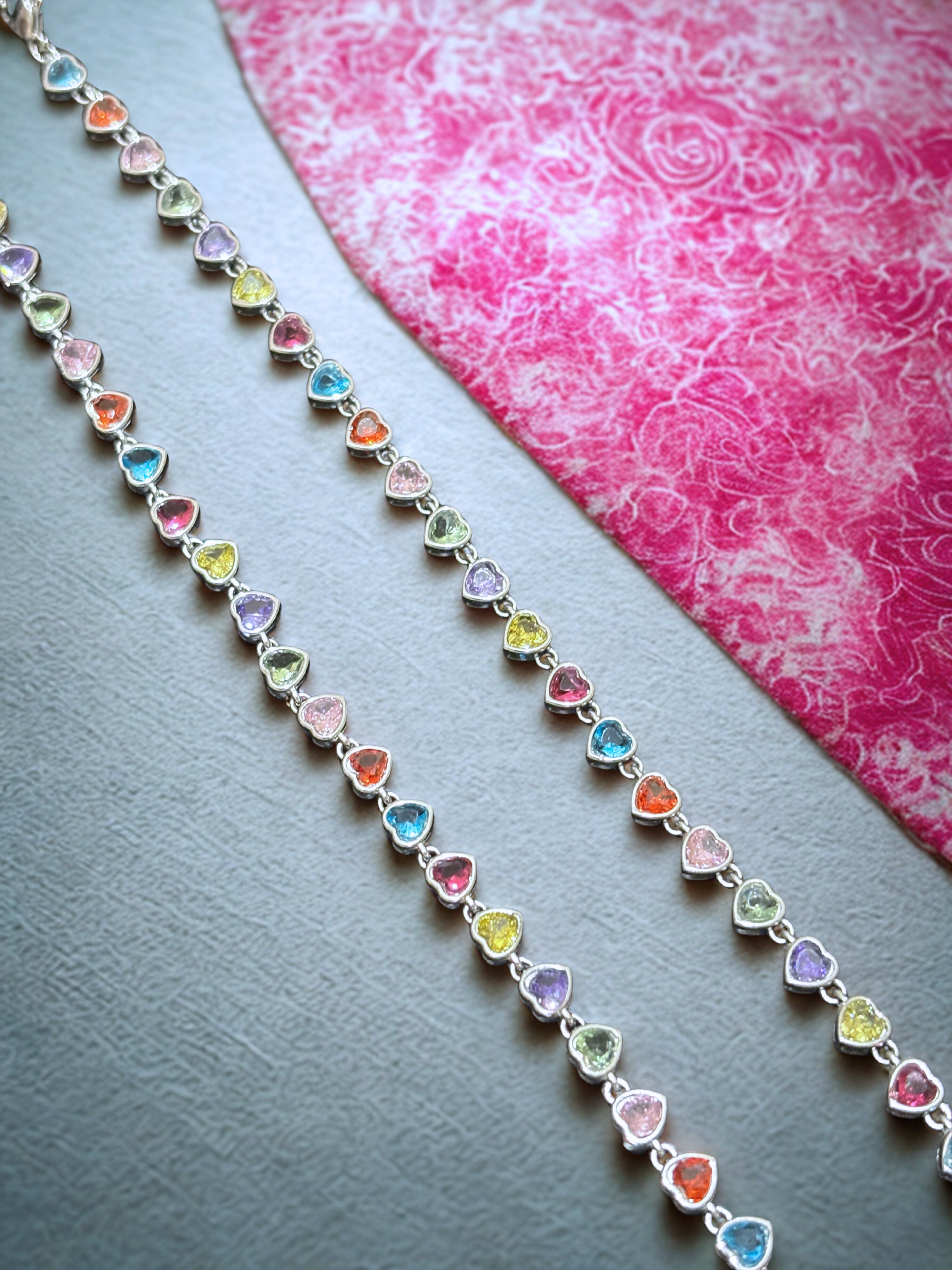 Collar Corazones Moissanitas