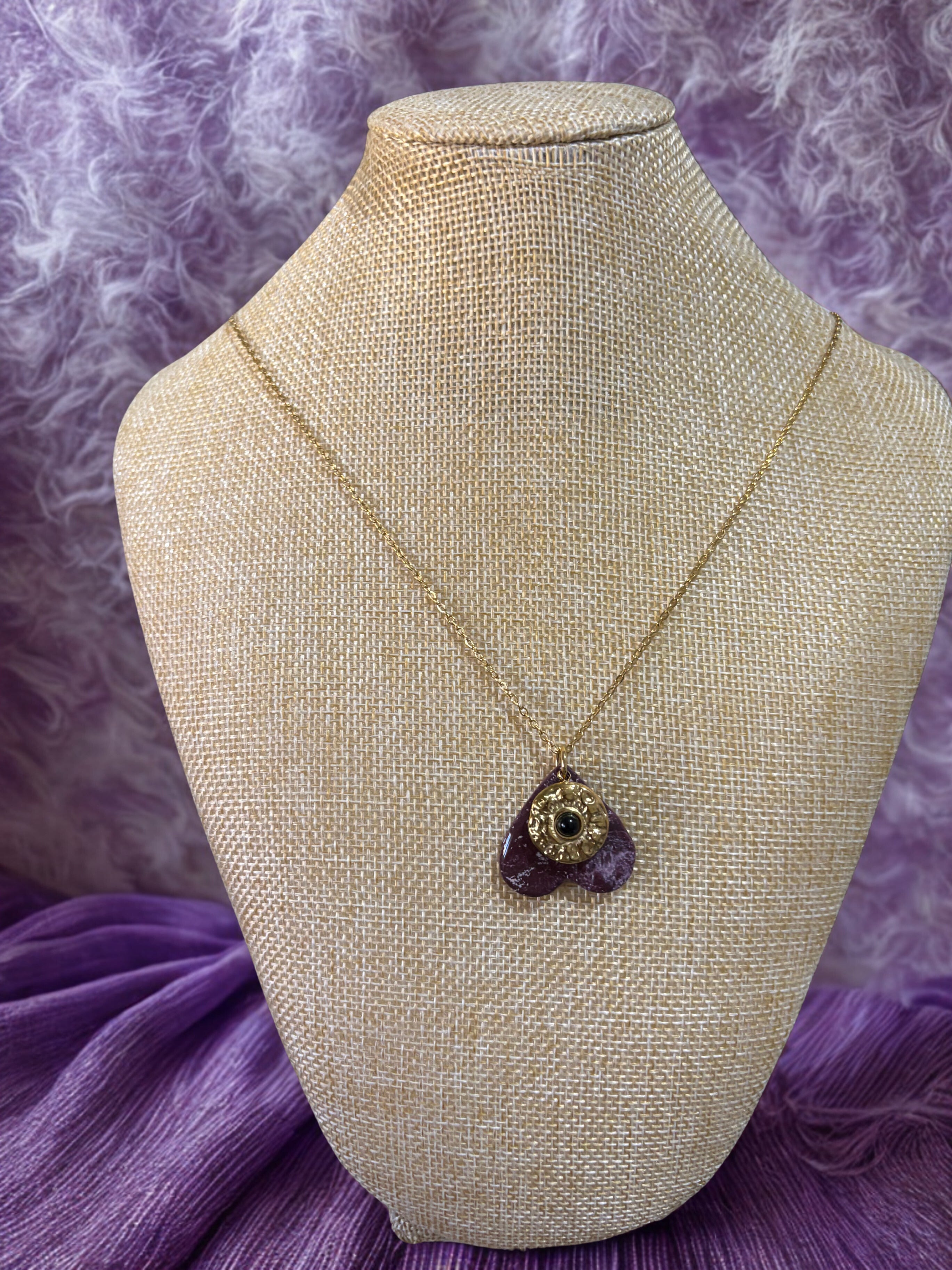 Collar Corazón Marmolado