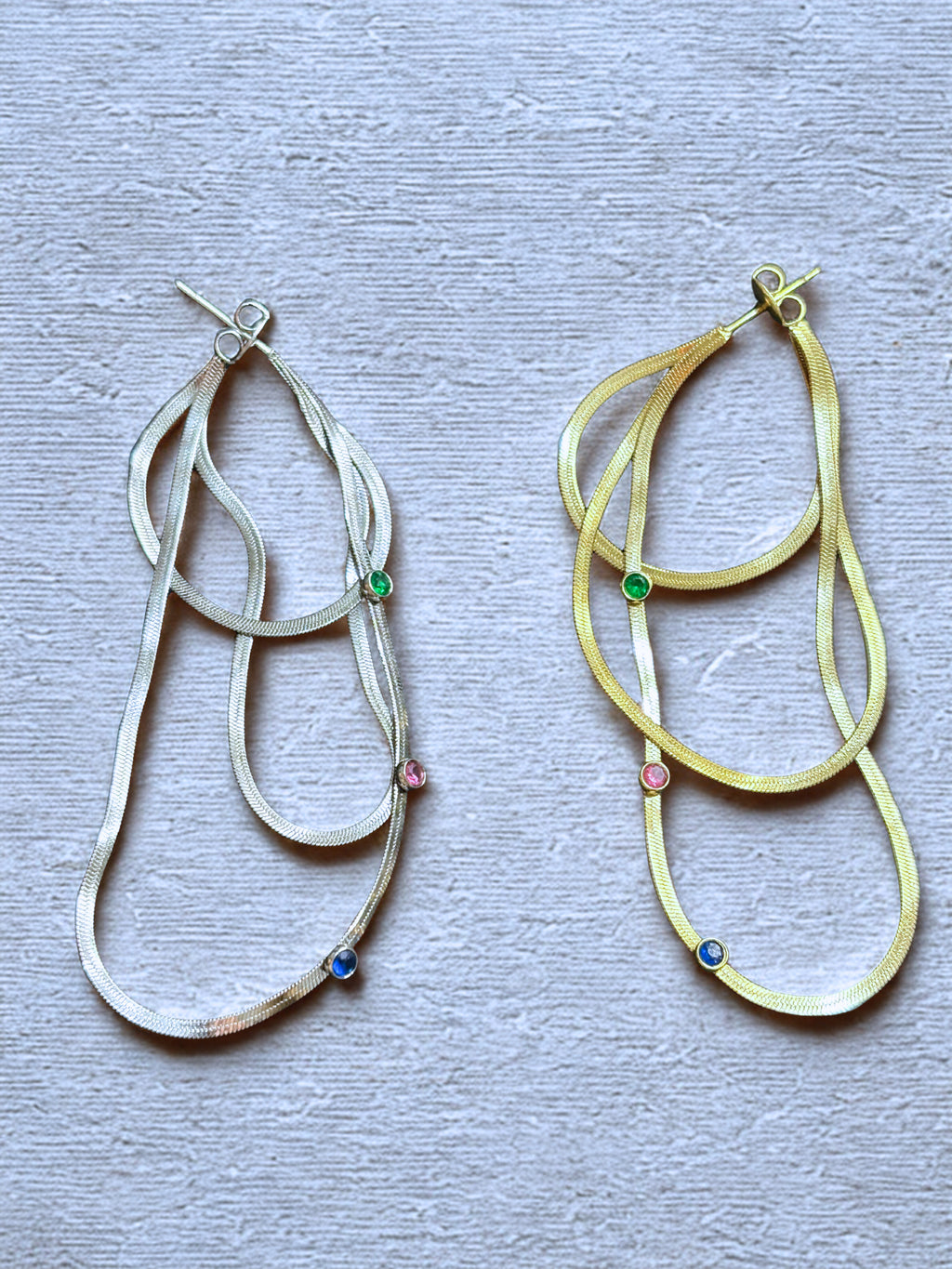 Pendiente Serpiente de color