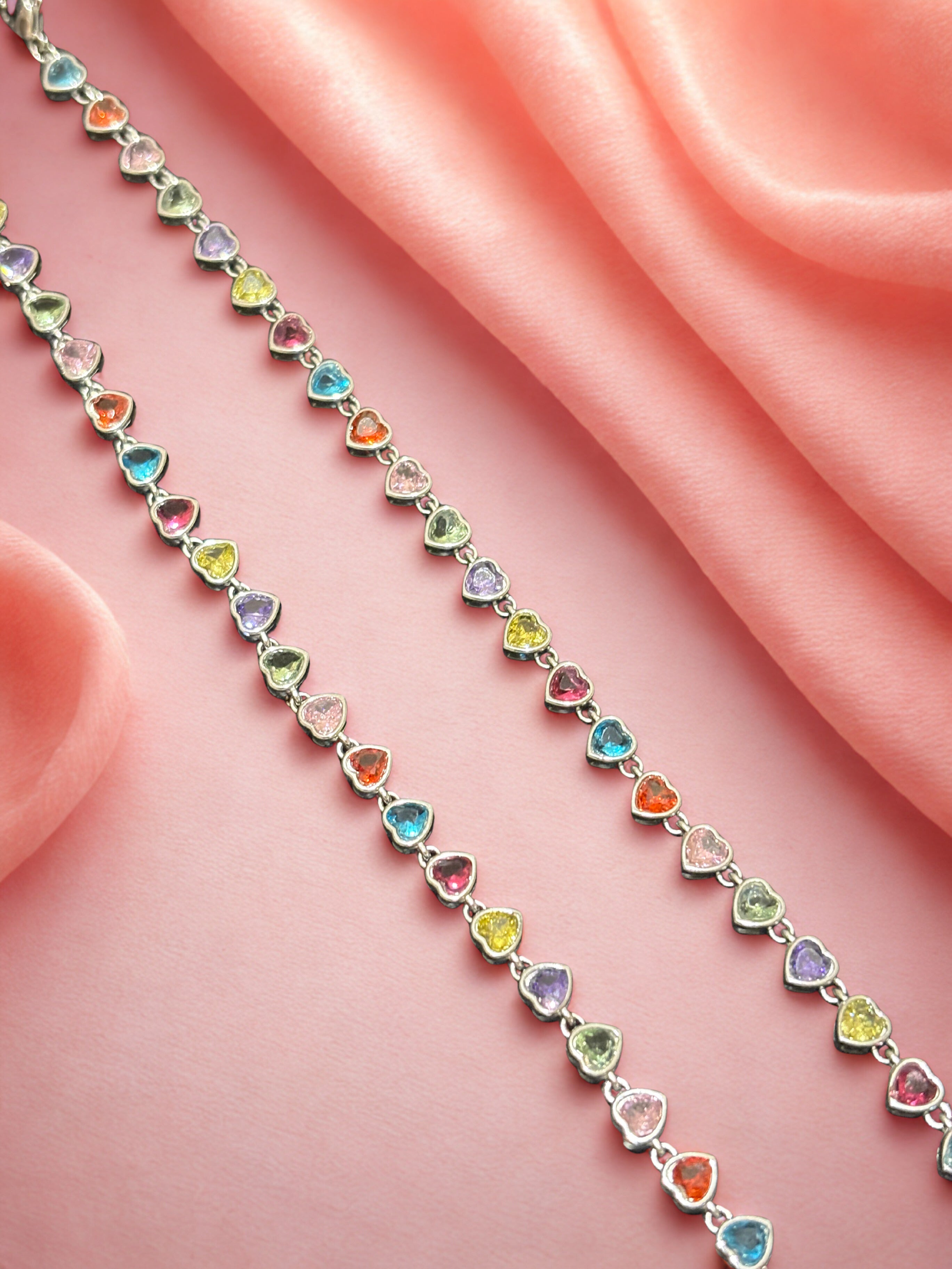 Collar Corazones Moissanitas