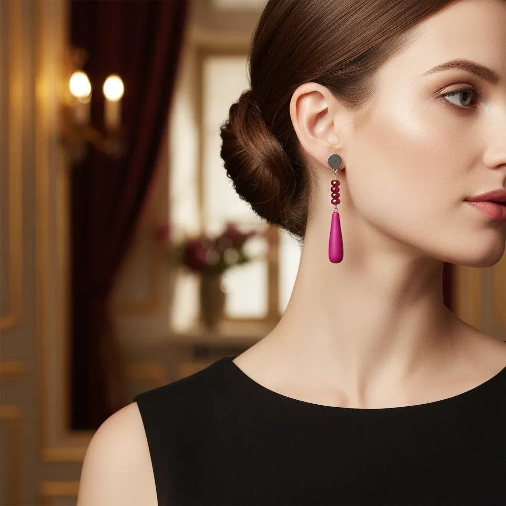 Pendiente Carmina Fucsias