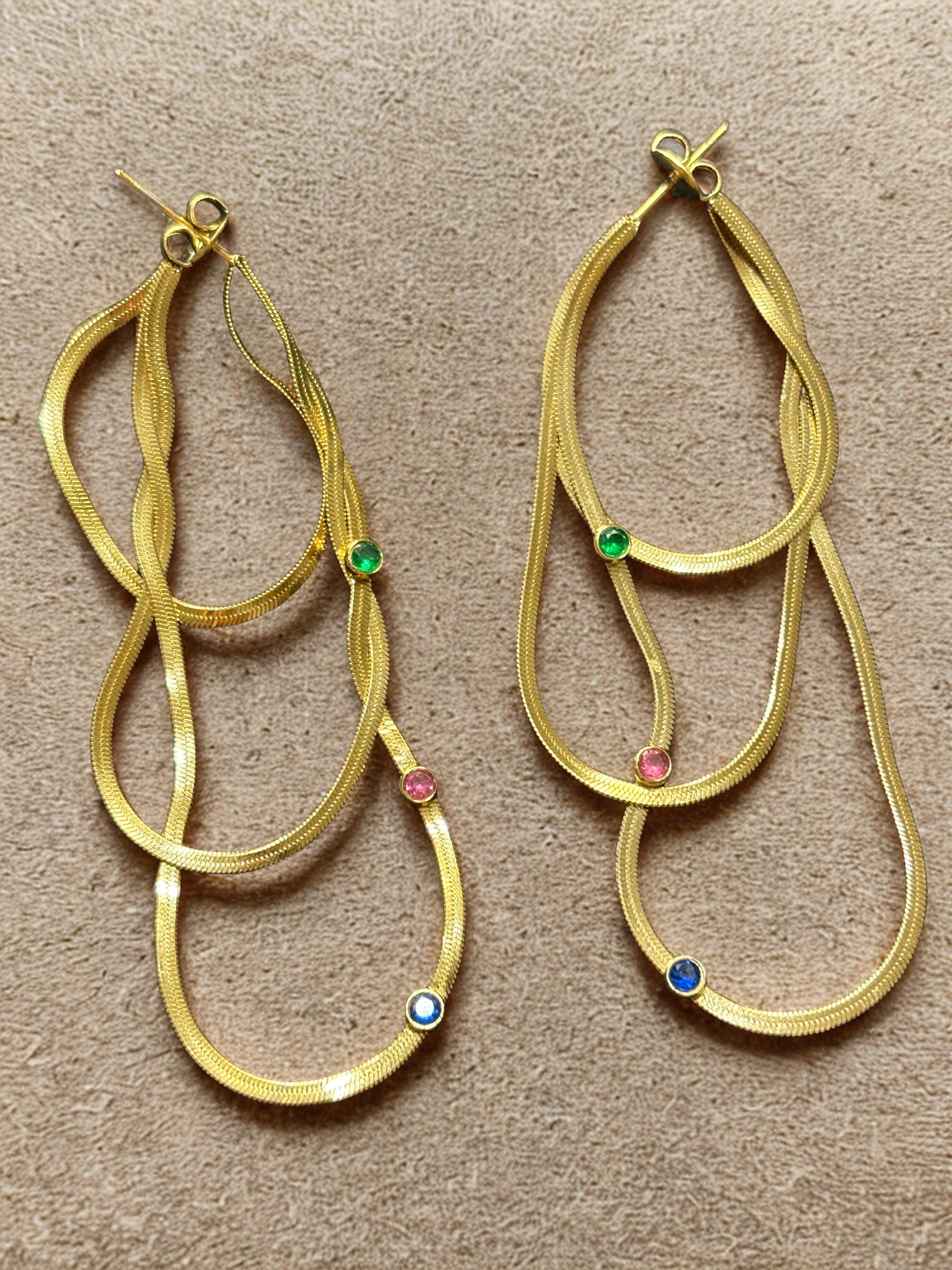 Pendiente Serpiente de color