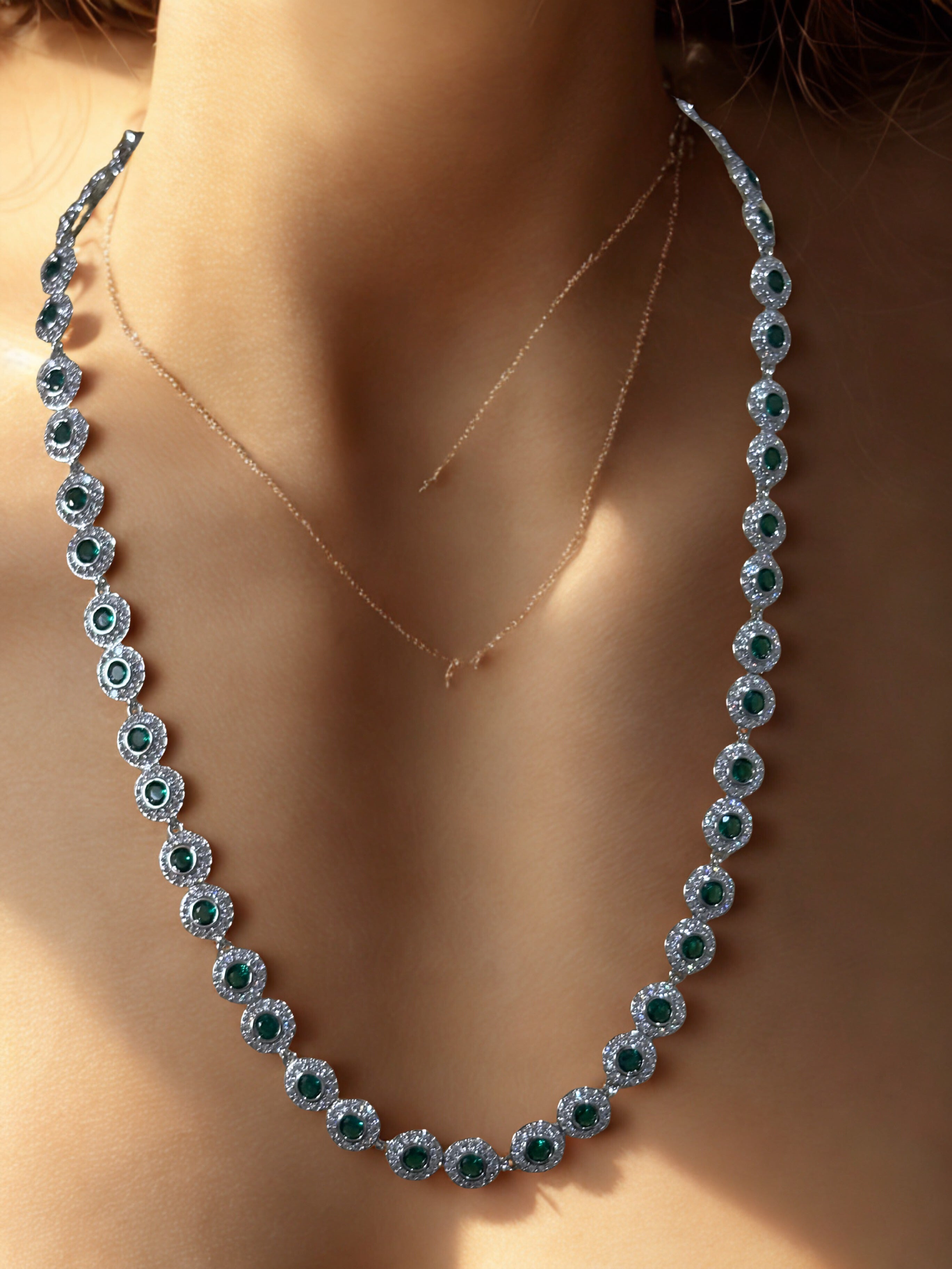 Collar Moissanitas Verdes