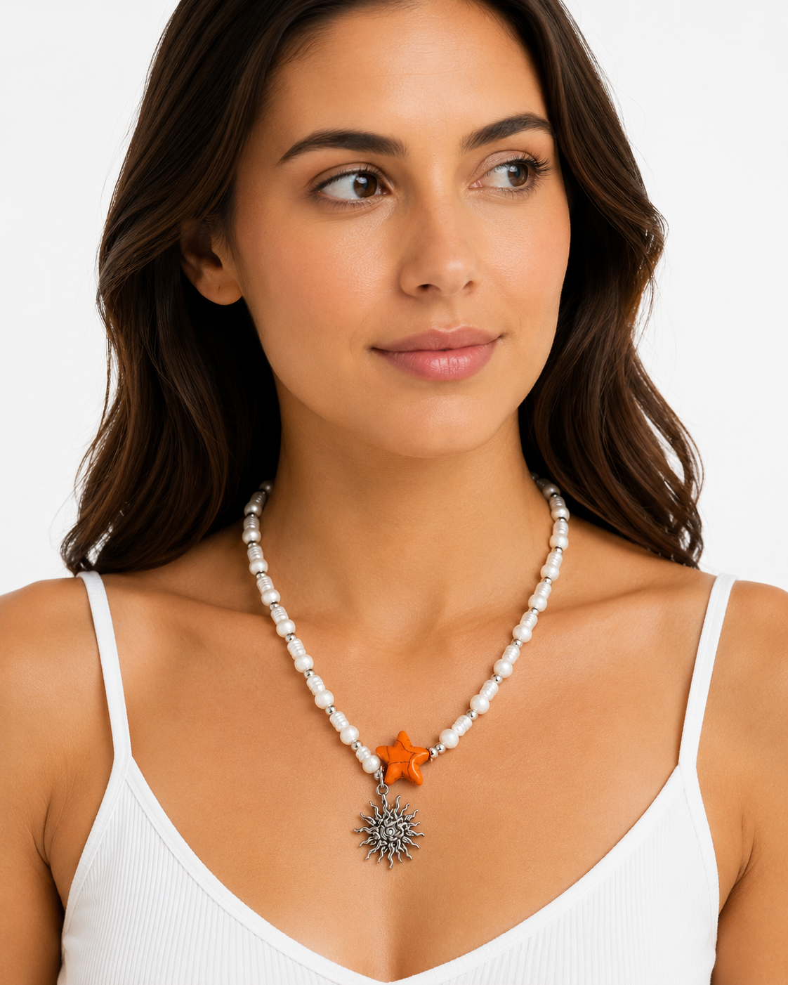 Collar Perla Estrellada